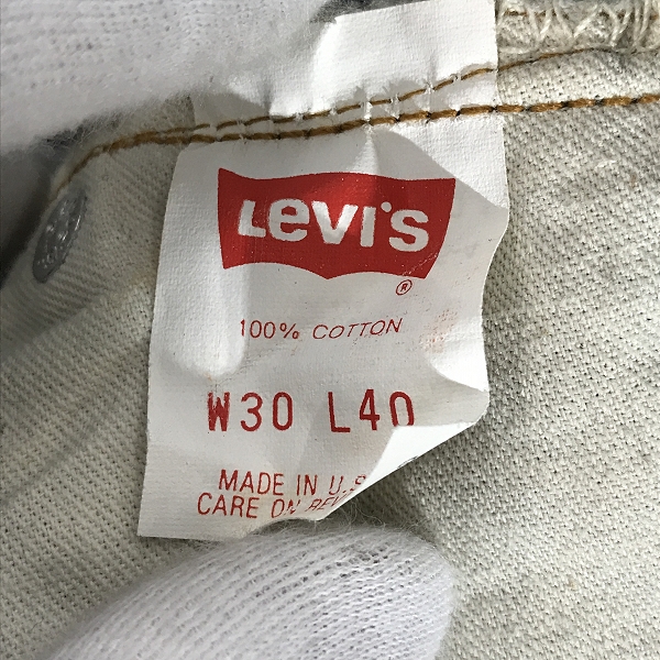 実際に弊社で買取させて頂いたLEVIS/リーバイス 501 刻印555 米国製 BIG E 不均等V ボタンフライ 501-0001/W30L40の画像 4枚目