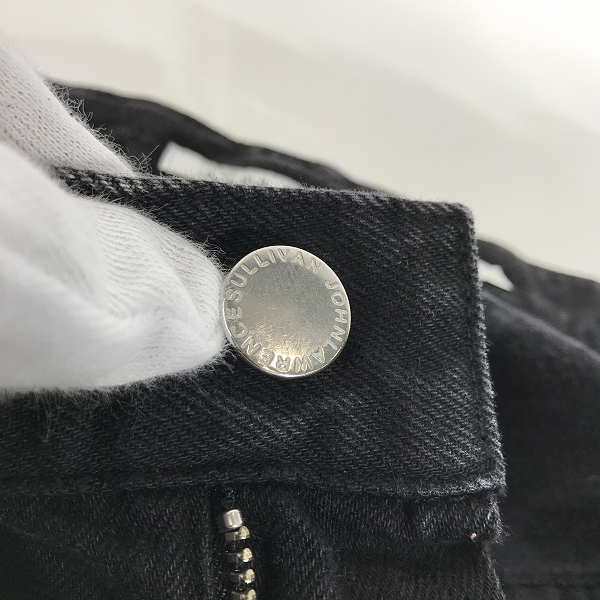 実際に弊社で買取させて頂いたJOHN LAWRENCE SULLIVAN/ジョンローレンスサリバン ブラックデニムパンツ レイヤード/ジップ 2B011-0321-28/46の画像 8枚目