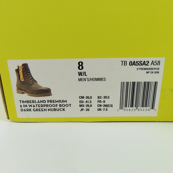 実際に弊社で買取させて頂いたTimberland×Bee Line/ティンバーランド×ビーライン 6INCH PREMIUM BOOTS/6インチ プレミアムブーツ A5SA2/26の画像 9枚目
