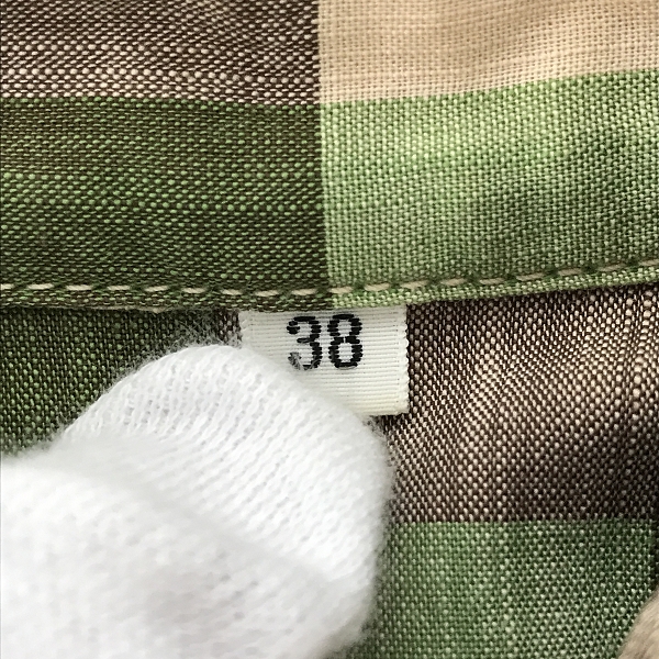 実際に弊社で買取させて頂いたTHE FLAT HEAD/フラットヘッド  コットン ブロックチェック 長袖シャツ/38の画像 3枚目