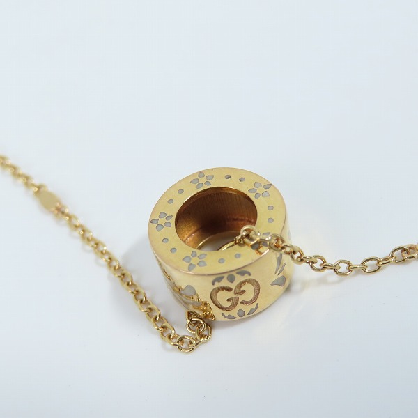 実際に弊社で買取させて頂いたGUCCI/グッチ AU750/K18 インターロッキングGブロッサム サークルネックレス 434553の画像 3枚目