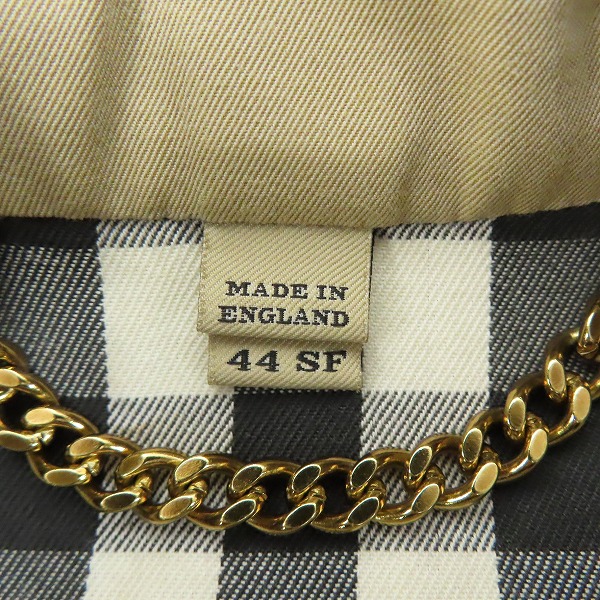 実際に弊社で買取させて頂いたBURBERRY London England/バーバリーロンドン THE KENSINGTON 裏ノバチェックトレンチコート 3983339/44の画像 4枚目