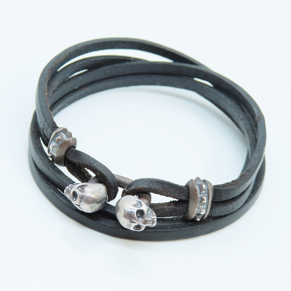 実際に弊社で買取させて頂いたDEAL DESIGN/ディールデザイン レザーブレスレット 2スカルコード 390521