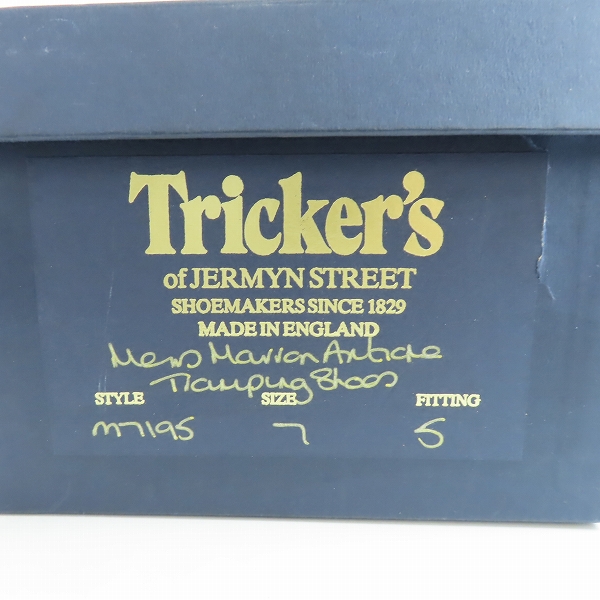 実際に弊社で買取させて頂いたTricker's/トリッカーズ  Cap Toe Country Shoes/キャップ トゥ カントリーシューズ/革靴 M7195/7の画像 8枚目