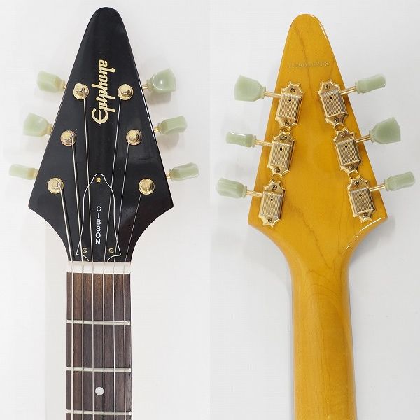 実際に弊社で買取させて頂いた★Epiphone/エピフォン 1958 Korina Flying V/コリーナフライングV エレキギターの画像 2枚目