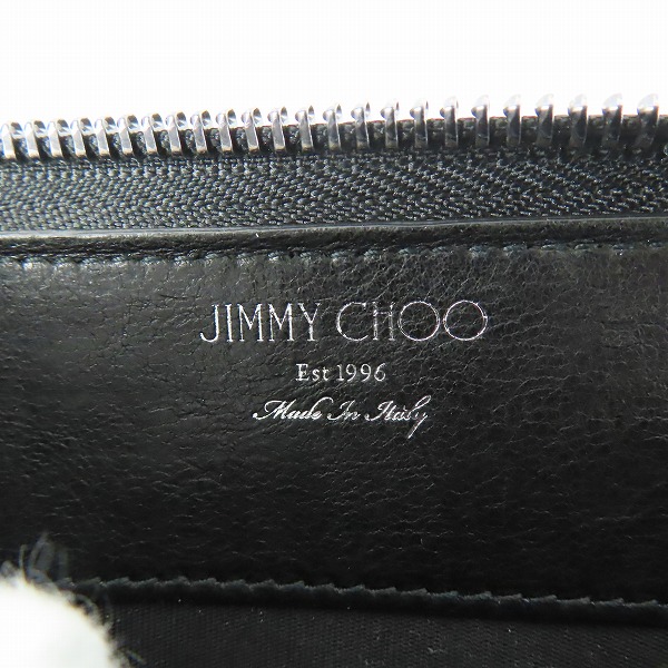 実際に弊社で買取させて頂いたJIMMY CHOO/ジミーチュウ CARNABY/カーナビー スタースタッズ ラウンドジップ ウォレットの画像 5枚目