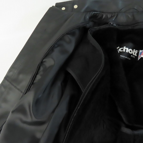 実際に弊社で買取させて頂いたSCHOTT/ショット ファーライナー付き ライダースジャケット 643 ARROW 64109/36の画像 5枚目
