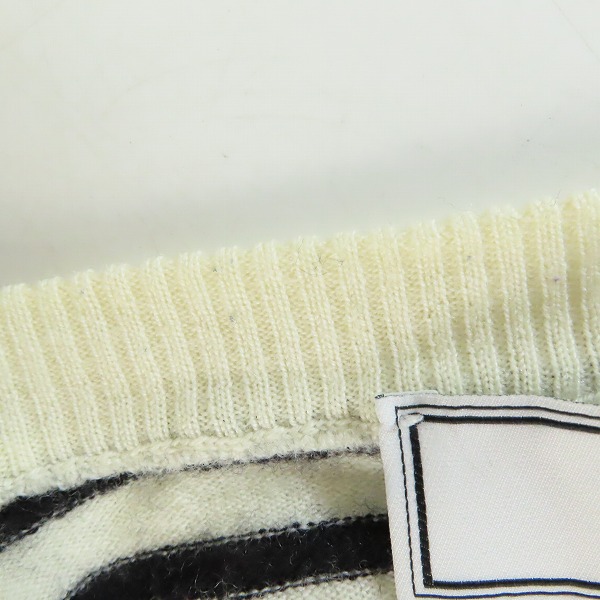 実際に弊社で買取させて頂いたami alexandre mattiussi/アミ アレクサンドルマテュッシ ウール ニット ホワイト/ブラック E15K03 /Sの画像 7枚目