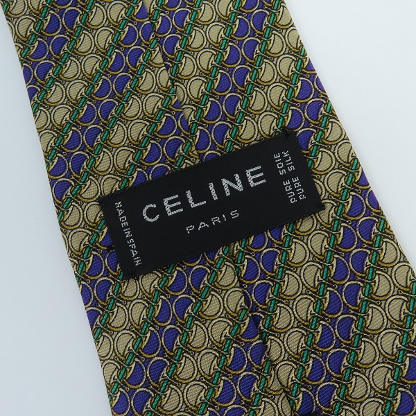 実際に弊社で買取させて頂いたCELINE/セリーヌ 総柄 シルクネクタイの画像 3枚目