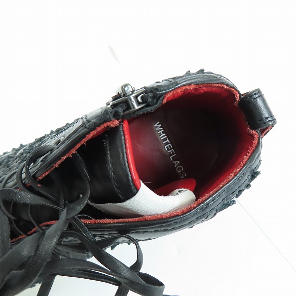 実際に弊社で買取させて頂いたWHITEFLAGS/ホワイトフラッグス サイドジップ ハイカット スニーカーの画像 4枚目