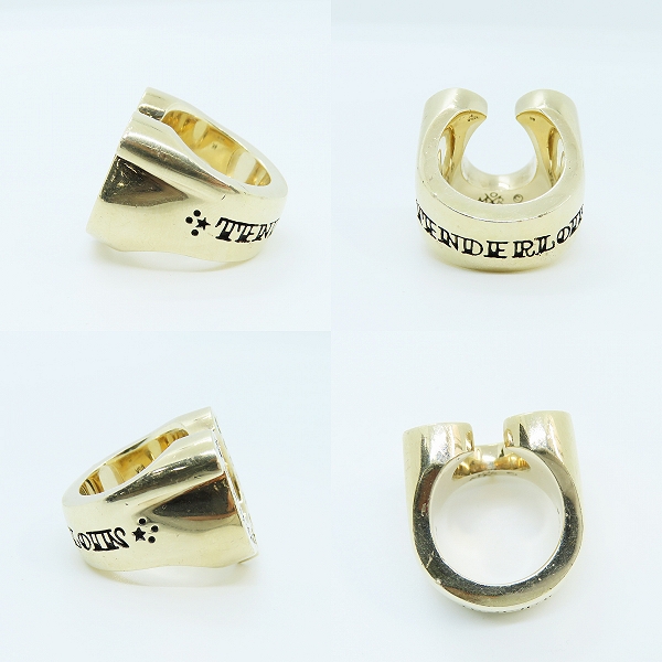 実際に弊社で買取させて頂いたTENDERLOIN/テンダーロイン 8K T-H.S RING GOLD/STONE ホースシューリング w/ダイヤ 12.5-13.5号の画像 2枚目