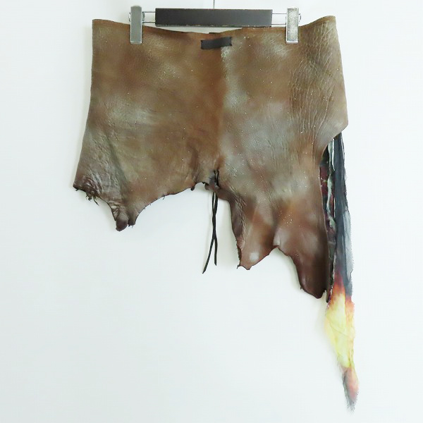 実際に弊社で買取させて頂いたIFSIXWASNINE/イフシックスワズナイン WRAP-SANDSTORM LE104 レザー 巻きスカート/Fの画像 1枚目