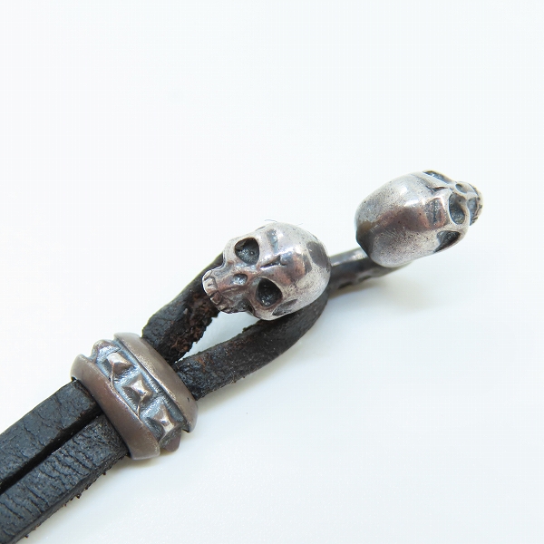 実際に弊社で買取させて頂いたDEAL DESIGN/ディールデザイン レザーブレスレット 2スカルコード 390521の画像 6枚目