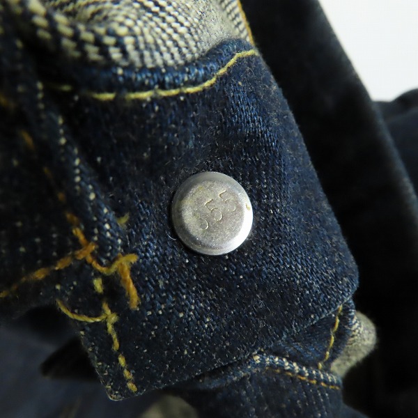 実際に弊社で買取させて頂いたLEVI’S/リーバイス 506XX  1st/ファースト 復刻 デニムジャケット Gジャン 555刻印/40の画像 4枚目