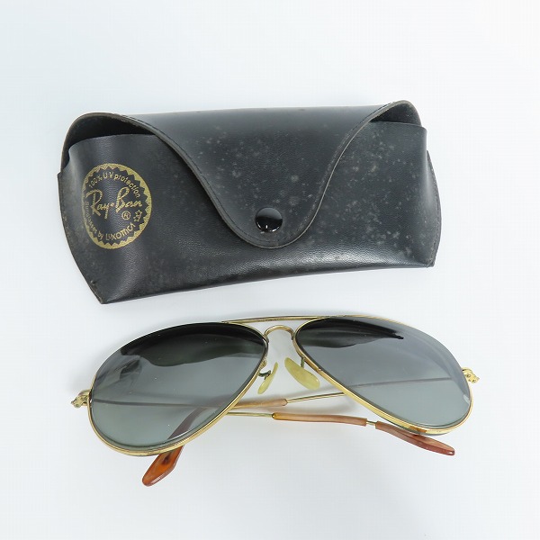 実際に弊社で買取させて頂いたRay-Ban/レイバン B&L/ボシュロム社製 ティアドロップ型 アイウェア/サングラス 度入り ゴールドの画像 8枚目