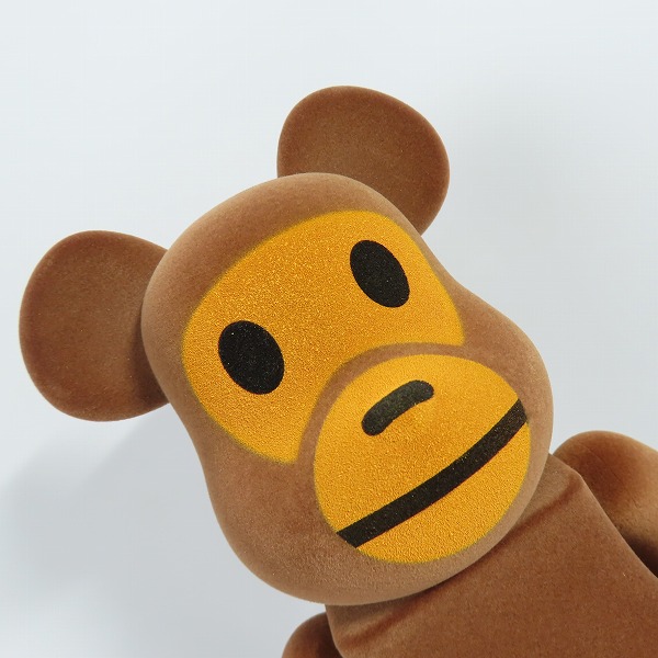 実際に弊社で買取させて頂いたMEDICOM TOY×A BATHING APE/メディコムトイ×アベイシングエイプ BE@RBRICK BABY MILO(R) Flocky Ver. 100％ & 400％の画像 4枚目