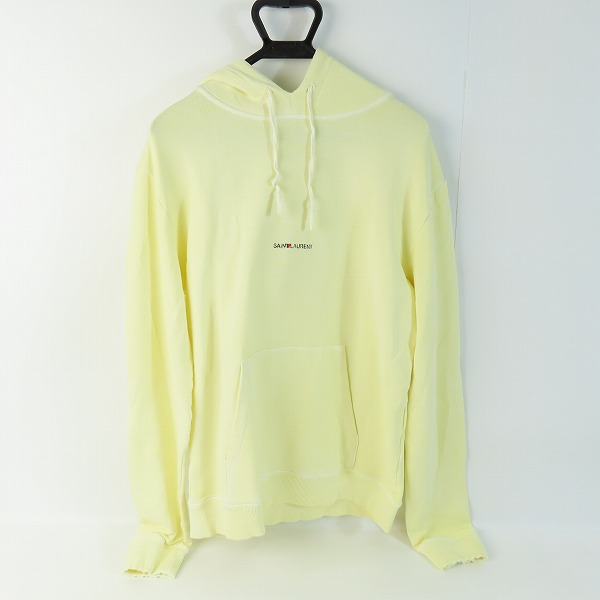 実際に弊社で買取させて頂いた【JPタグ】SAINT LAURENT PARIS/サンローランパリ パーカー フーディ ロゴ イエロー 557555 YB2YE/M