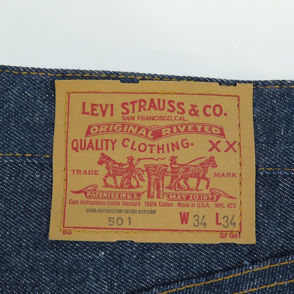 実際に弊社で買取させて頂いたLEVIS/リーバイス 501 米国製 刻印501 デニムパンツ 501-0000/W34L34の画像 6枚目