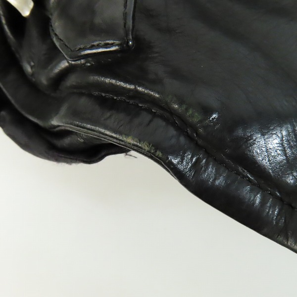 実際に弊社で買取させて頂いたBACKLASH/バックラッシュ/イサムカタヤマ 製品染めレザーダブルライダース R1606-03/Mの画像 4枚目