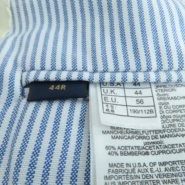 実際に弊社で買取させて頂いたBrooks Brothers/ブルックスブラザーズ own make テーラードジャケット/44の画像 3枚目
