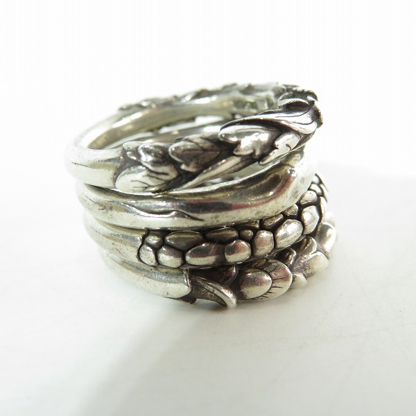 実際に弊社で買取させて頂いた【ギャラ付】Bloody Mary/ブラッディマリー mixture/ミクスチャー 4連リング/15号の画像 4枚目