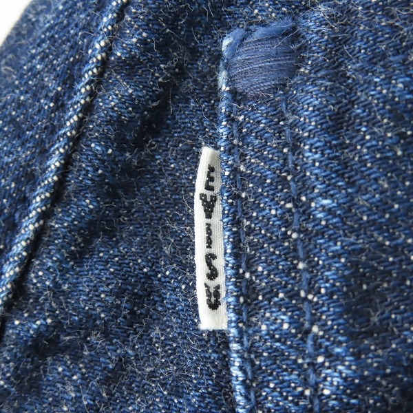 実際に弊社で買取させて頂いたEVISU/エヴィス 新恵美寿神頭 LOT.2121 レザーパッチ ボタンフライ デニムパンツ/34×34の画像 6枚目