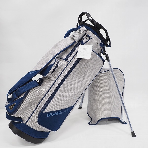 実際に弊社で買取させて頂いた【未使用】BEAMS GOLF/ビームスゴルフ NSG-COTTON CANVAS 8.5型 スタンド式 5分割キャディバッグ
