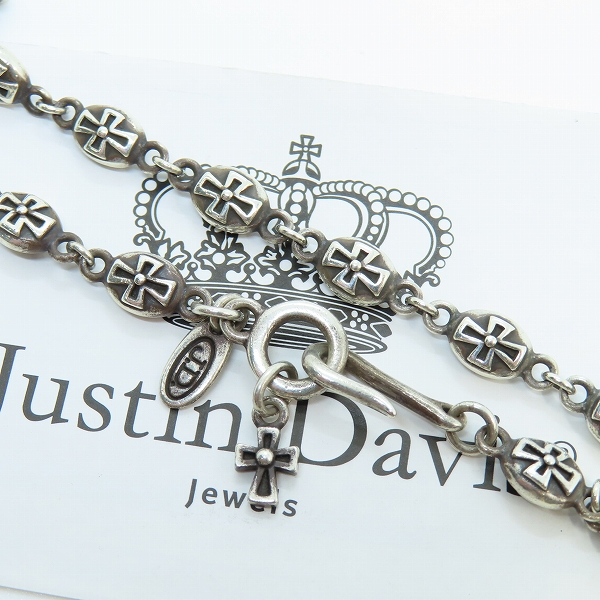 実際に弊社で買取させて頂いた【ギャラ付】Justin Davis/ジャスティンデイビス ヘビークロスチェーン SNJ121 50cm