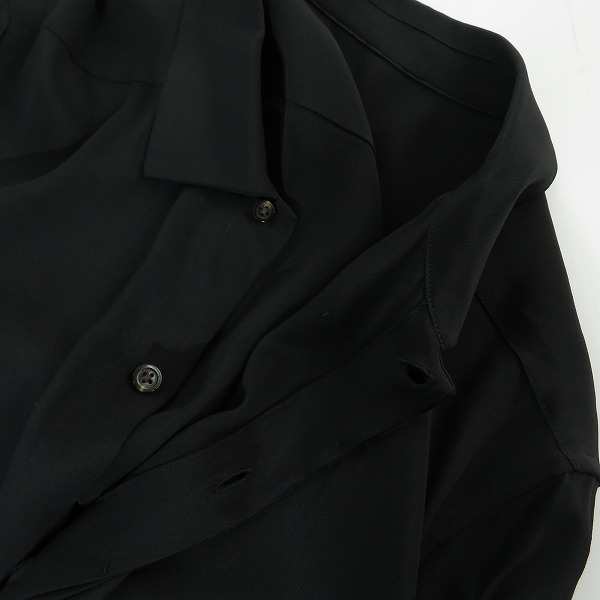 実際に弊社で買取させて頂いたRICK OWENS/リックオウエンス 21S/S シルク混 長袖 シャツ RU21S6299-CC/48の画像 3枚目