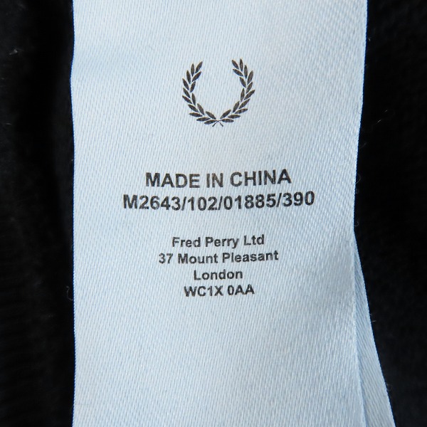 実際に弊社で買取させて頂いたFRED PERRY/フレッドペリー Tipped Hooded Sweatshirt スウェット プルオーバーパーカー ブラック M2643 Lの画像 3枚目