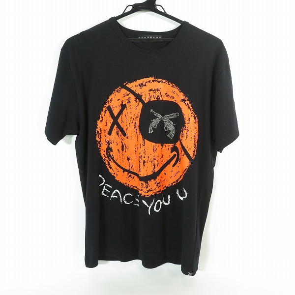 実際に弊社で買取させて頂いたroarguns/ロアーガンズ PEACE YOU UP Tシャツ ブラック 19MGT-01/3