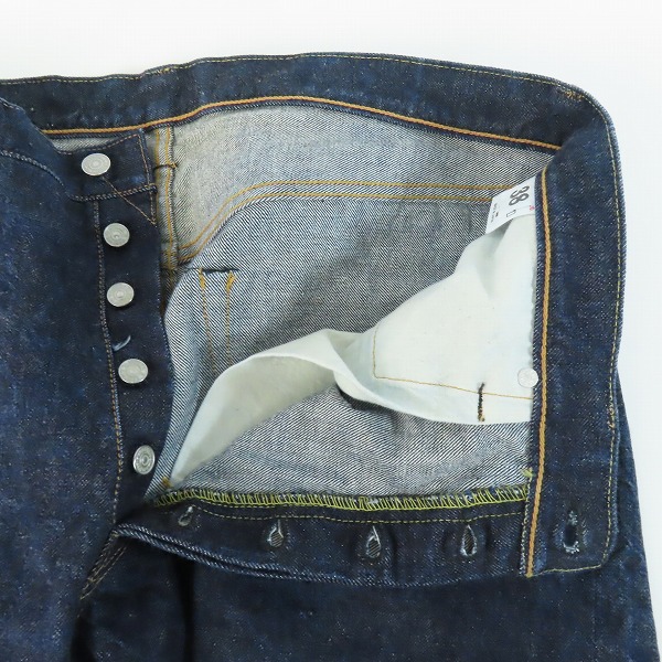 実際に弊社で買取させて頂いたDENIME×WAREHOUSE/ドゥニーム×ウェアハウス Lot.221 ボタンフライ デニムパンツ/ジーンズ/W38L32の画像 6枚目