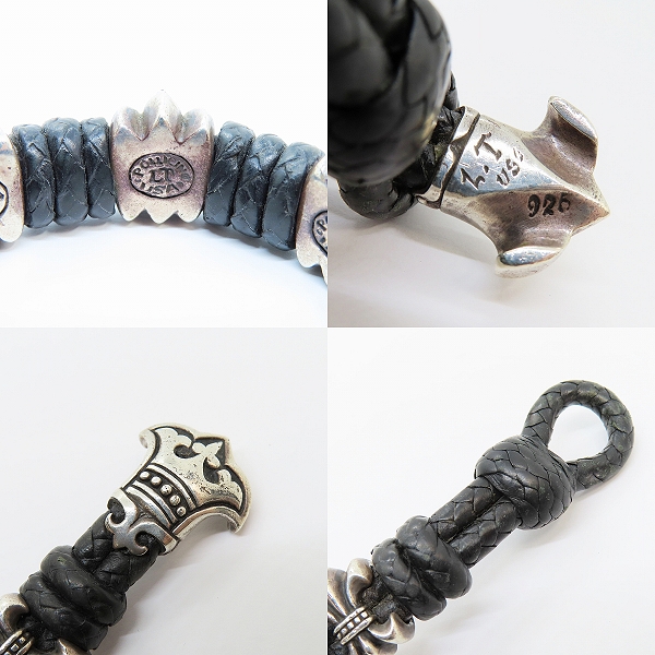 実際に弊社で買取させて頂いた【ギャラ付】LEATHERS AND TREASURES/レザーズ＆トレジャーズ 6フレア ビーズ レザー ブレスレットの画像 3枚目