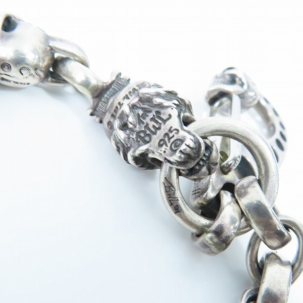 実際に弊社で買取させて頂いたBWL/BILL WALL LEATHER/ビルウォールレザー ビンテージスカル&ライオン シルバーウォレットチェーンの画像 5枚目