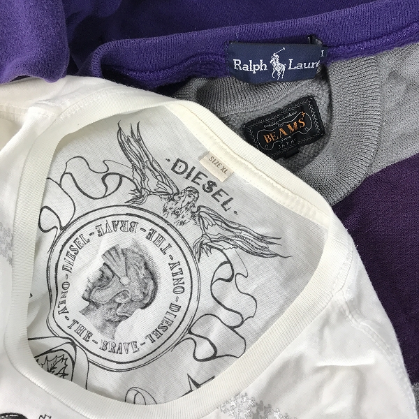 実際に弊社で買取させて頂いた【おまとめ】ディーゼル/ラルフローレン/ビームス 他 Tシャツ/ニット/パーカー 等