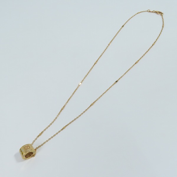 実際に弊社で買取させて頂いたGUCCI/グッチ AU750/K18 インターロッキングGブロッサム サークルネックレス 434553の画像 8枚目