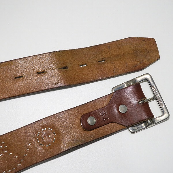 実際に弊社で買取させて頂いたHollywood Trading Company /HTC/エイチティーシー スタッズ スティングレイ レザー ベルト/34 の画像 2枚目