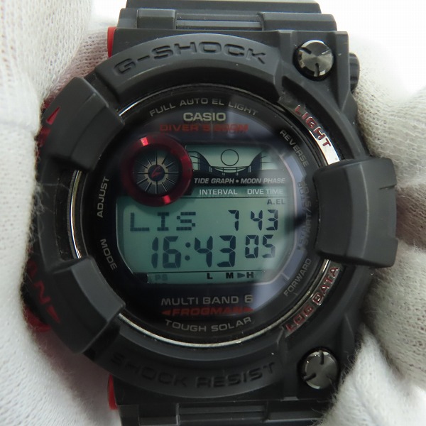実際に弊社で買取させて頂いたG-SHOCK/Gショック Master of G FROGMAN/フロッグマン ダークレッド GWF-1000BS-1JFの画像 5枚目