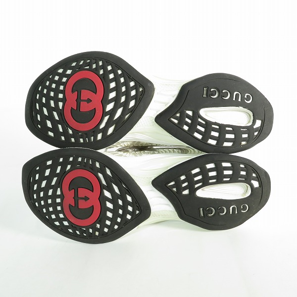 実際に弊社で買取させて頂いたGUCCI/グッチ GUCCI RUN テクニカルニット スニーカー ホワイト size 7の画像 2枚目