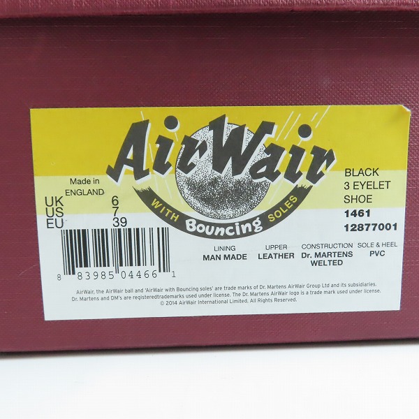 実際に弊社で買取させて頂いたDr.Martens/ドクターマーチン 1461 MONO 3EYE SHOE 3ホールシューズ UK6 の画像 8枚目