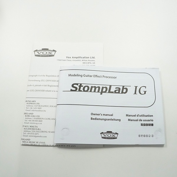 実際に弊社で買取させて頂いたVOX/ヴォックス StompLab SL1G ギター用 コンパクト マルチエフェクター 動作確認済みの画像 7枚目