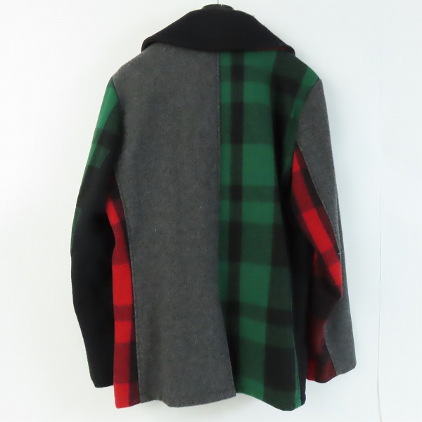 実際に弊社で買取させて頂いたSCHOTT/ショット U.S.740N PEA JACKET Pコート チェック柄/40の画像 1枚目