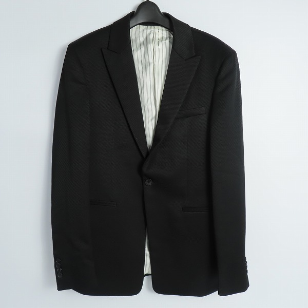 実際に弊社で買取させて頂いた【JPタグ】EMPORIO ARMANI/エンポリオアルマーニ 総柄 1Bテーラードジャケット ブラック/48