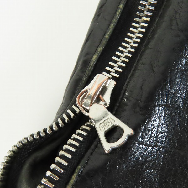 実際に弊社で買取させて頂いたBACKLASH/バックラッシュ/イサムカタヤマ 製品染めレザーダブルライダース R1606-03/Mの画像 5枚目