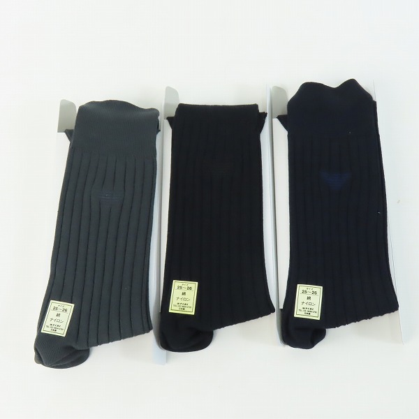 実際に弊社で買取させて頂いた【未使用】EMPORIO ARMANI/エンポリオ アルマーニ 靴下/ソックス 3点セットの画像 1枚目