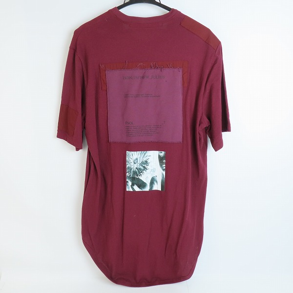 実際に弊社で買取させて頂いたJULIUS/ユリウス 18FW バーガンディー Tシャツ カットソー/1の画像 1枚目