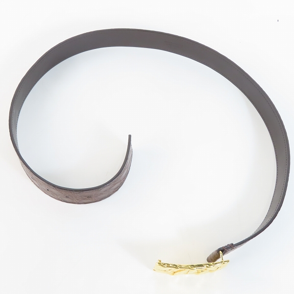 実際に弊社で買取させて頂いたTOMFORD/トムフォード スクエア ゴールド バックル クロコダイル レザーベルト 90/36の画像 8枚目