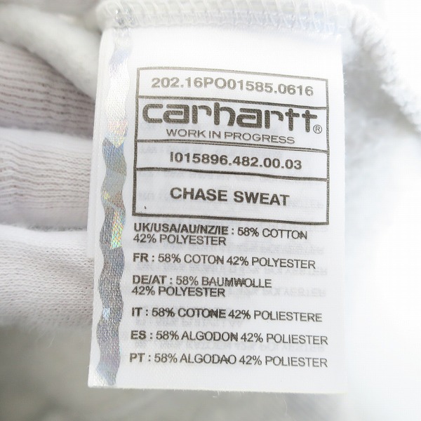 実際に弊社で買取させて頂いたCarhartt/カーハート CHASE SWEAT スウェット トレーナー/Lの画像 3枚目