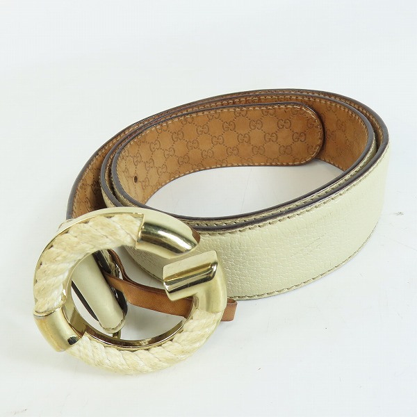 GUCCI/グッチ Gロゴバックル レザーベルト 170865 1766 85-34の