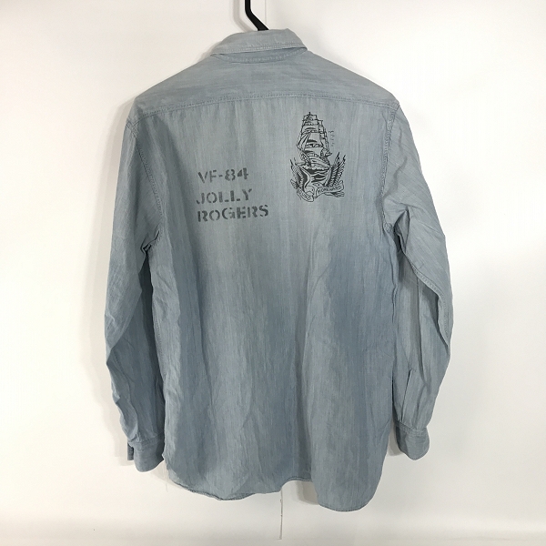 実際に弊社で買取させて頂いたBUZZ RICKSON'S/バズリクソンズ USN プリント 長袖シャツ16-16-1/2の画像 1枚目